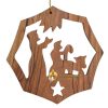 Handcrafted Olive Wood Christmas Ornament from Bethlehem