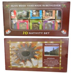 Hand crafted olive wood Christmas tree nativity ornament from Bethlehem