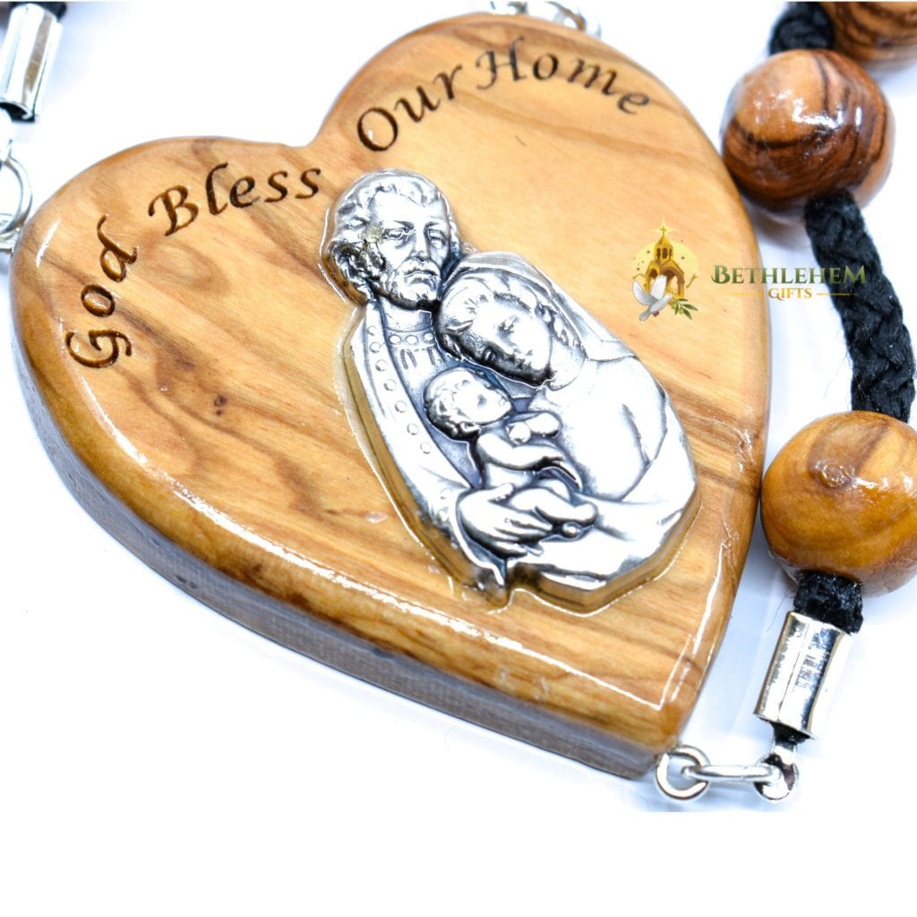 Olive Wood Large Beads Cord Rosary-a Olive Wood Large Beads Cord Rosary from Jerusalem