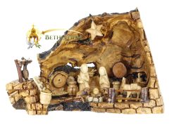 Wooden Nativity Grotto Set-01