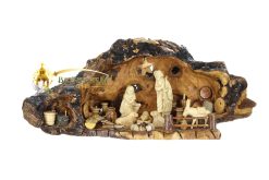 Olive Wood Nativity Cave-01
