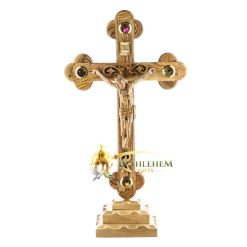 Wooden Large Budded Crucifix on Base