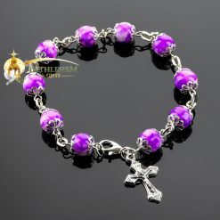 Purple Stone Beads Bracelet